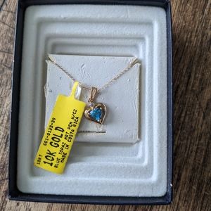 10k yellow gold heart necklace.